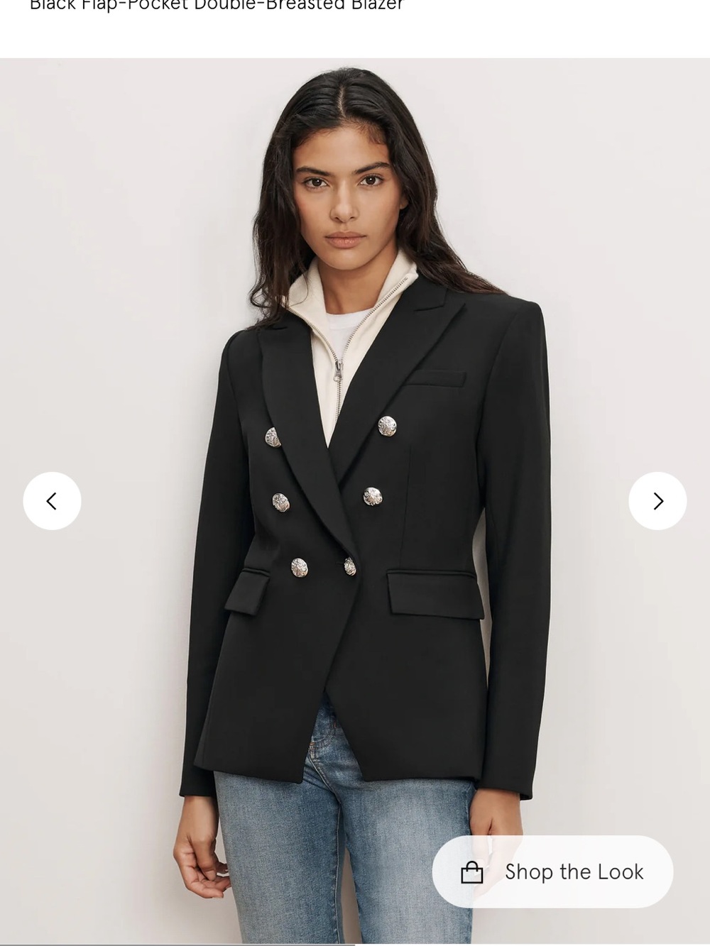 Veronica Beard Black Miller Dickey Blazer with Silver Crest Buttons
